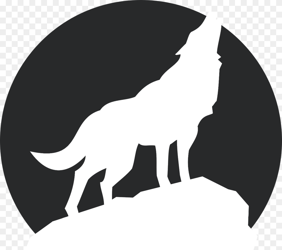 Wolf Servers Logo Hnh Con Si Trng En, Animal, Coyote, Mammal, Person Png Image