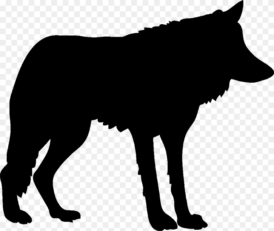 Wolf Silhouette Wolf Silhouette, Gray Free Png Download