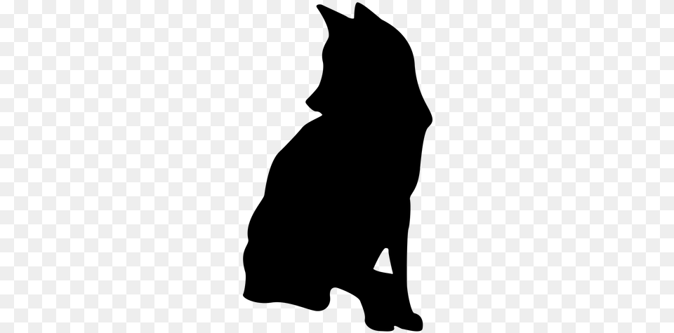 Wolf Sitting Silhouette Transparent, Gray Png Image