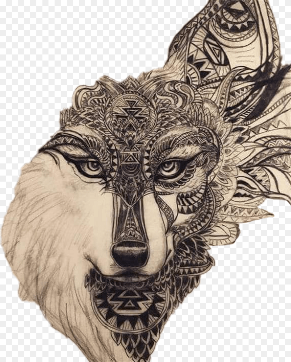 Wolf Sticker Ideas Leg Tattoo Drawing, Art, Person, Skin Png Image