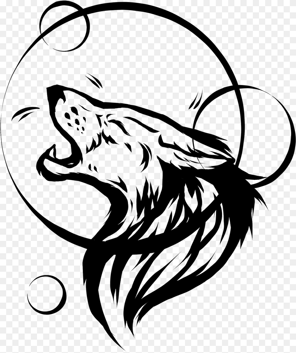 Wolf Tattoo Design Transparent, Gray Png Image