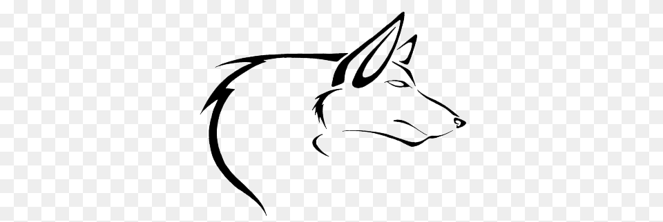 Wolf Tattoo Simple, Animal, Coyote, Mammal, Pet Png Image