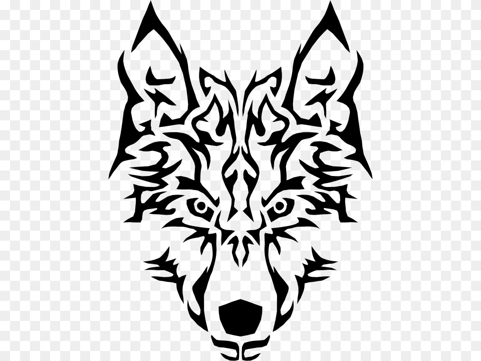 Wolf Tribal, Gray Png