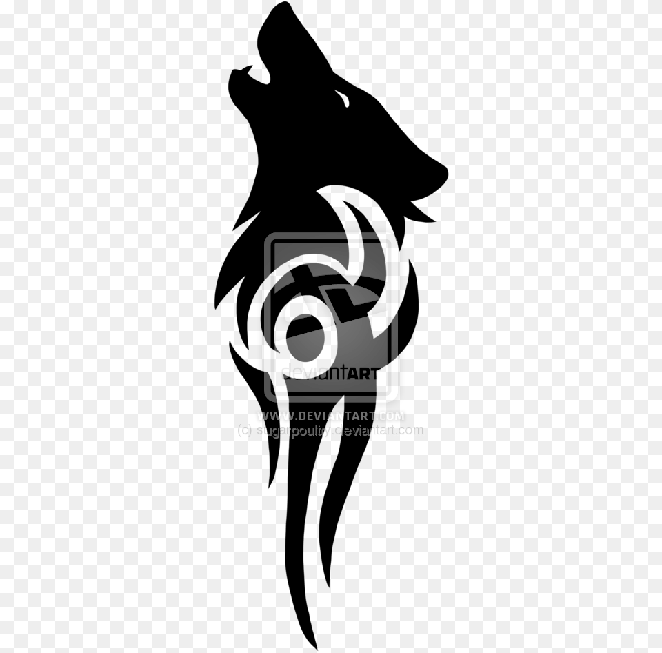 Wolf Tribal By Sugarpoultry Wolf Tribal Tattoo Design, Emblem, Symbol, Logo Free Transparent Png