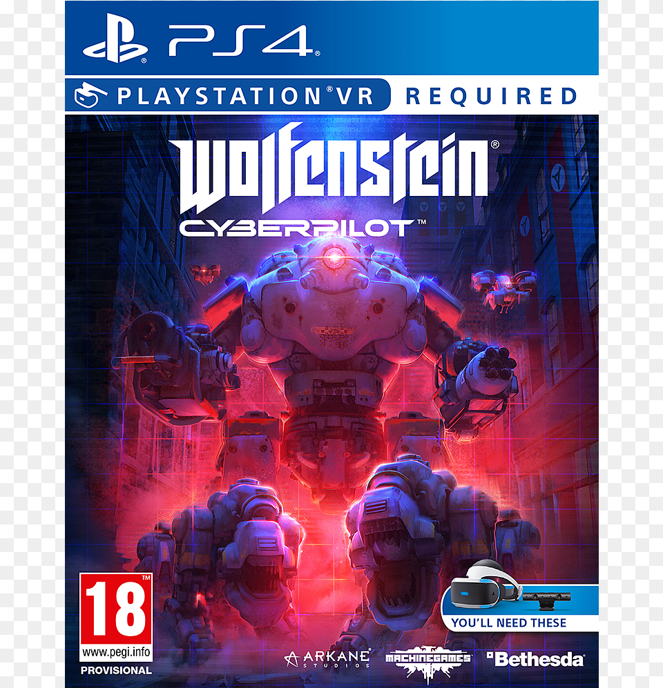 Wolfenstein Ii Cyberpilot Vr, Advertisement, Poster, Adult, Male Free Png Download