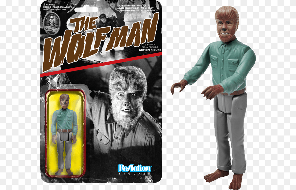 Wolfman Reaction Figure Reaction Figures Universal Monsters, Adult, Person, Man, Male Free Png