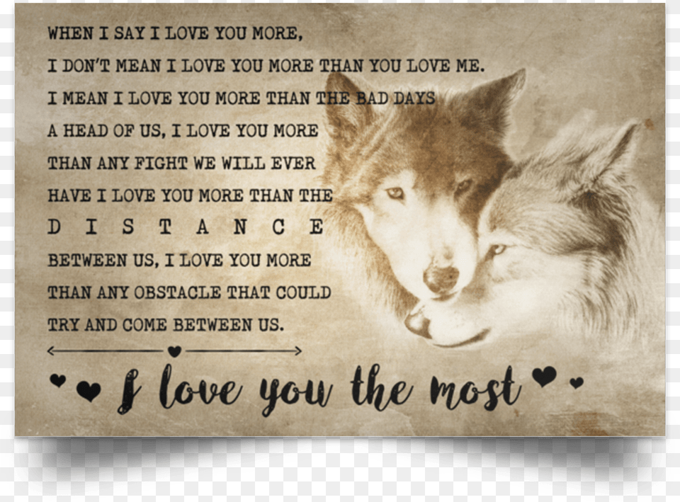 Wolfs In Love, Text, Animal, Canine, Dog Free Transparent Png