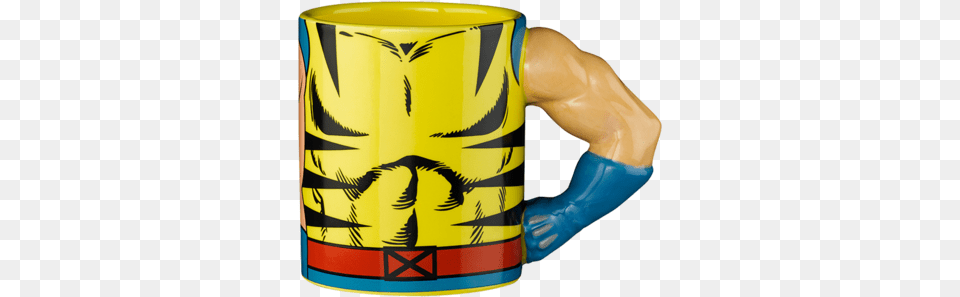 Wolverine Arm Mug Marvel 3d Coffee Mug, Cup, Beverage, Coffee Cup Free Transparent Png