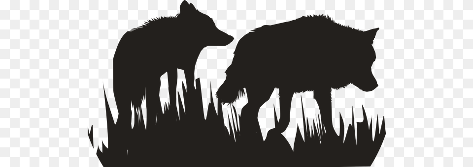 Wolves Dogs Silhouettes Mammals Animals St Wolf Family Silhouette, Animal, Mammal, Coyote, Person Free Transparent Png