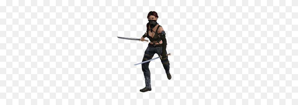 Woman Ninja, Person, Sword, Weapon Png
