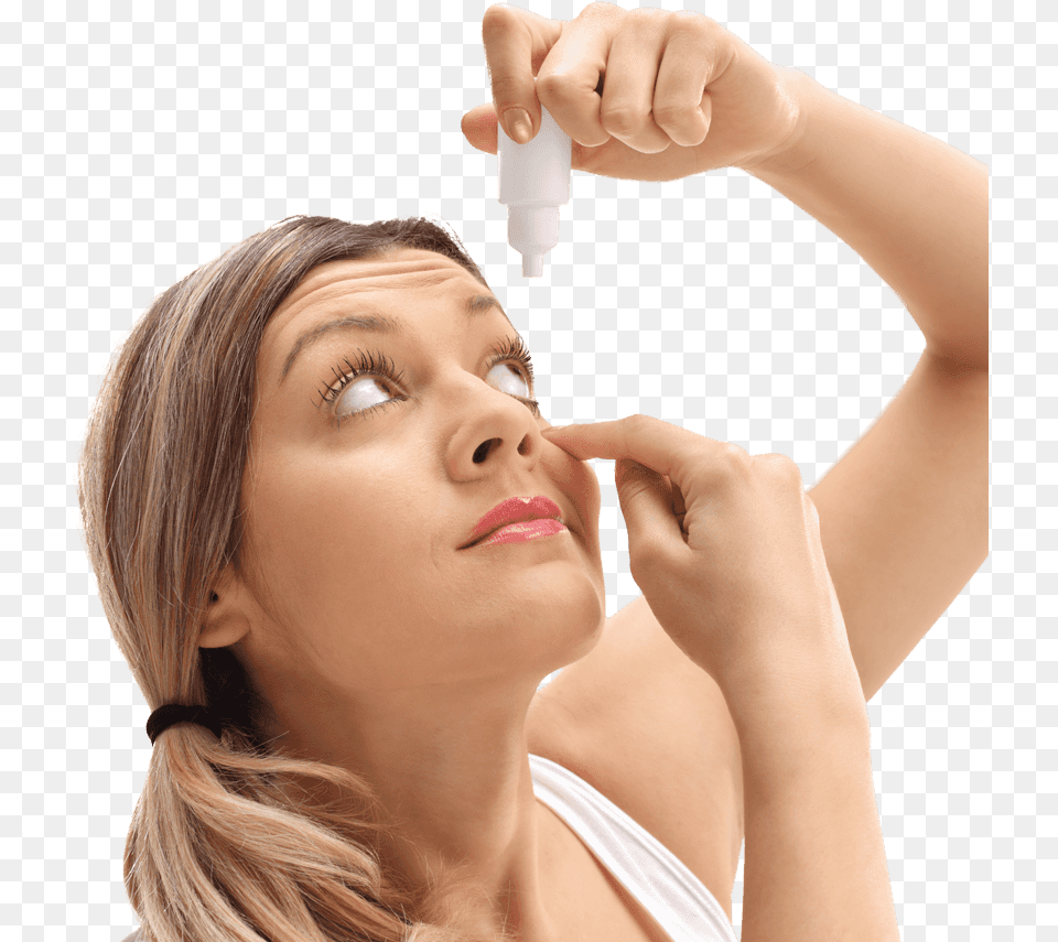 Woman Administering Drops Into Her Eyes Girl Using Eye Drops, Adult, Person, Female, Head Free Transparent Png