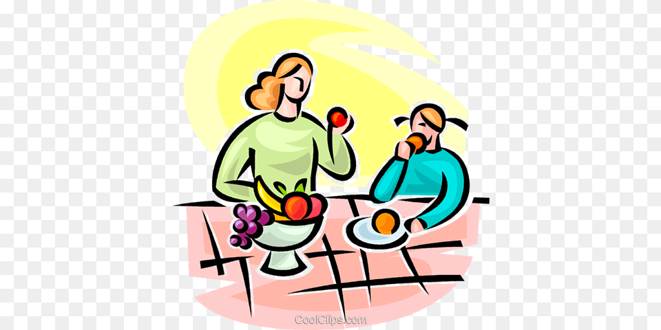 Woman And Girl Eating Fruit Royalty Vector Clip Art, Baby, Person, Face, Head Free Transparent Png