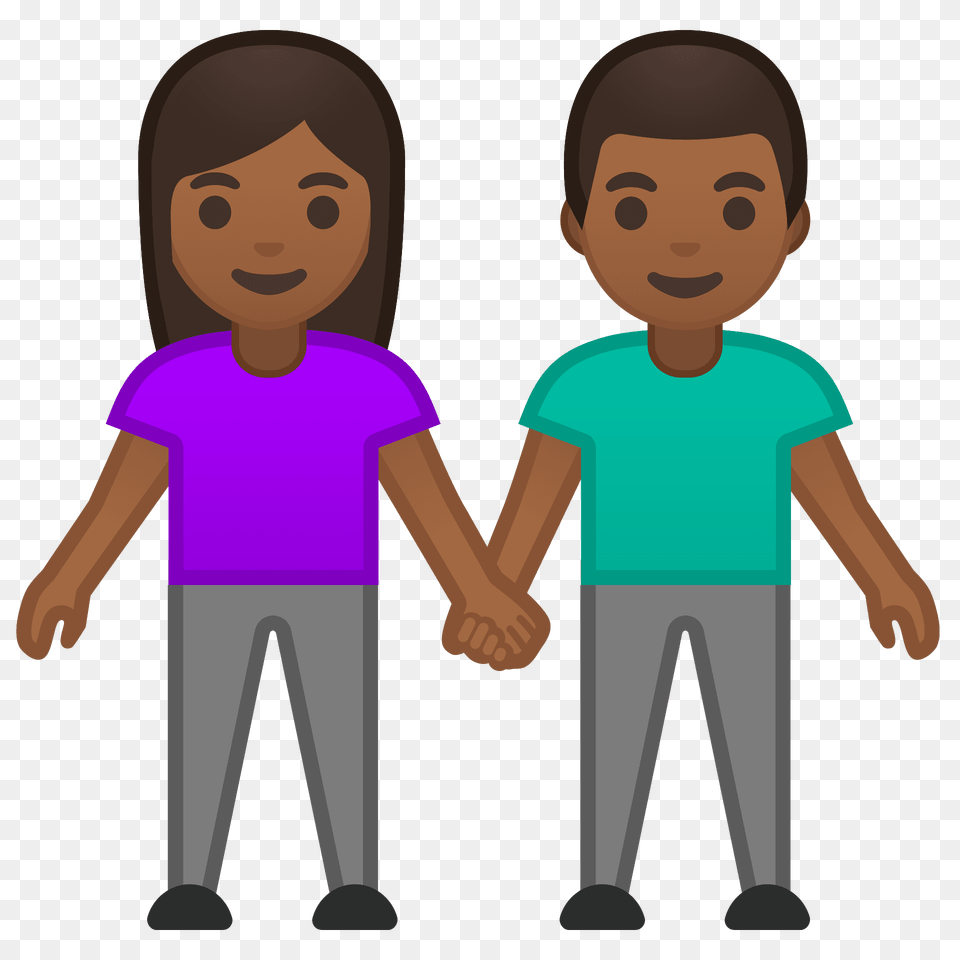 Woman And Man Holding Hands Emoji Clipart, Clothing, T-shirt, Person, Face Png Image
