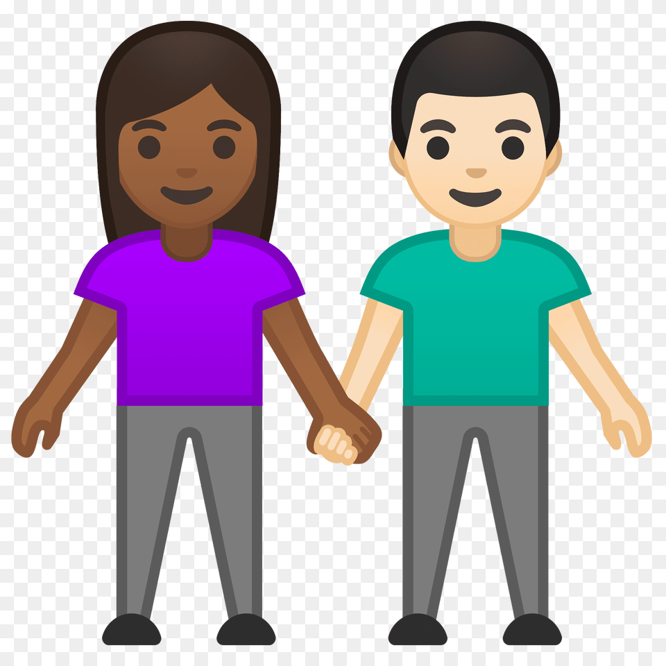 Woman And Man Holding Hands Emoji Clipart, Clothing, T-shirt, Person, Face Free Transparent Png