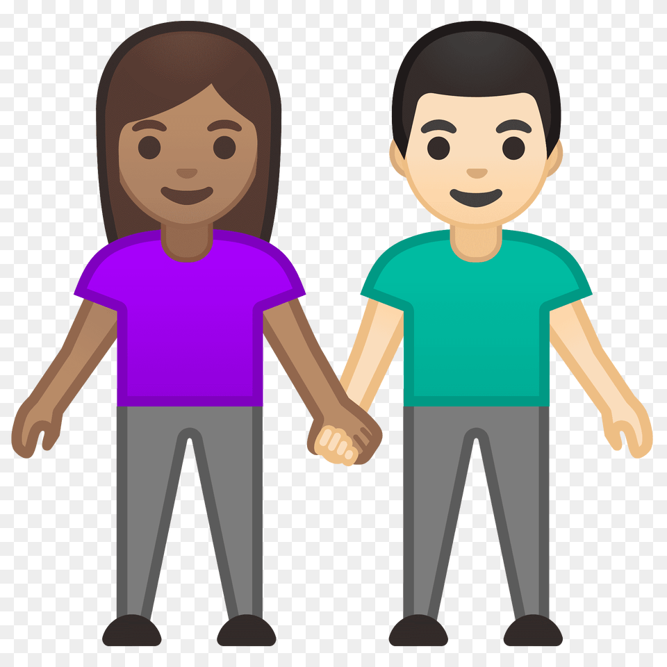 Woman And Man Holding Hands Emoji Clipart, Clothing, T-shirt, Person, Face Free Png Download