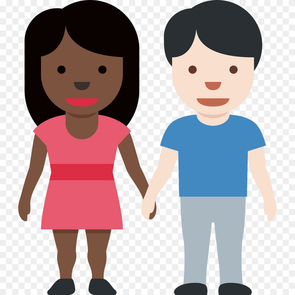 Woman And Man Holding Hands Emoji Clipart, Clothing, T-shirt, Baby, Person Png Image
