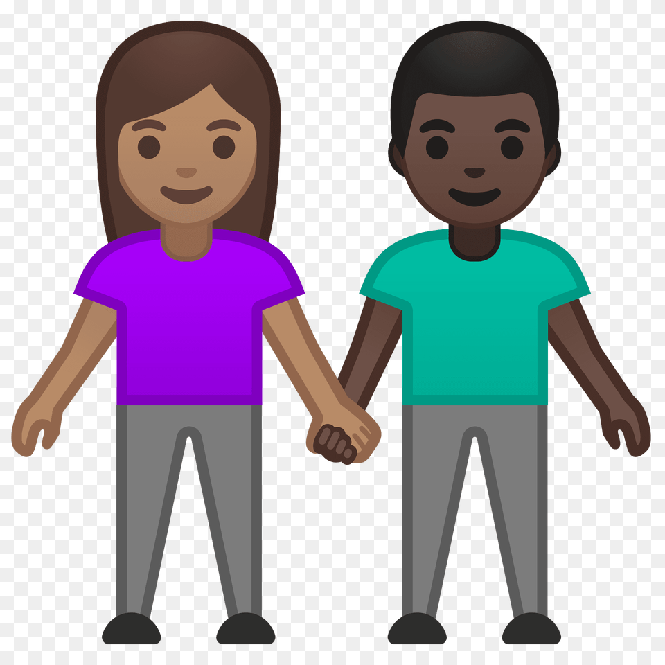 Woman And Man Holding Hands Emoji Clipart, Clothing, T-shirt, Person, Face Free Png Download