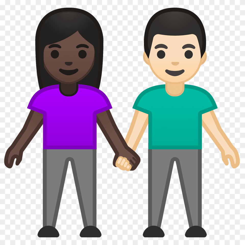 Woman And Man Holding Hands Emoji Clipart, T-shirt, Clothing, Person, Baby Free Png Download