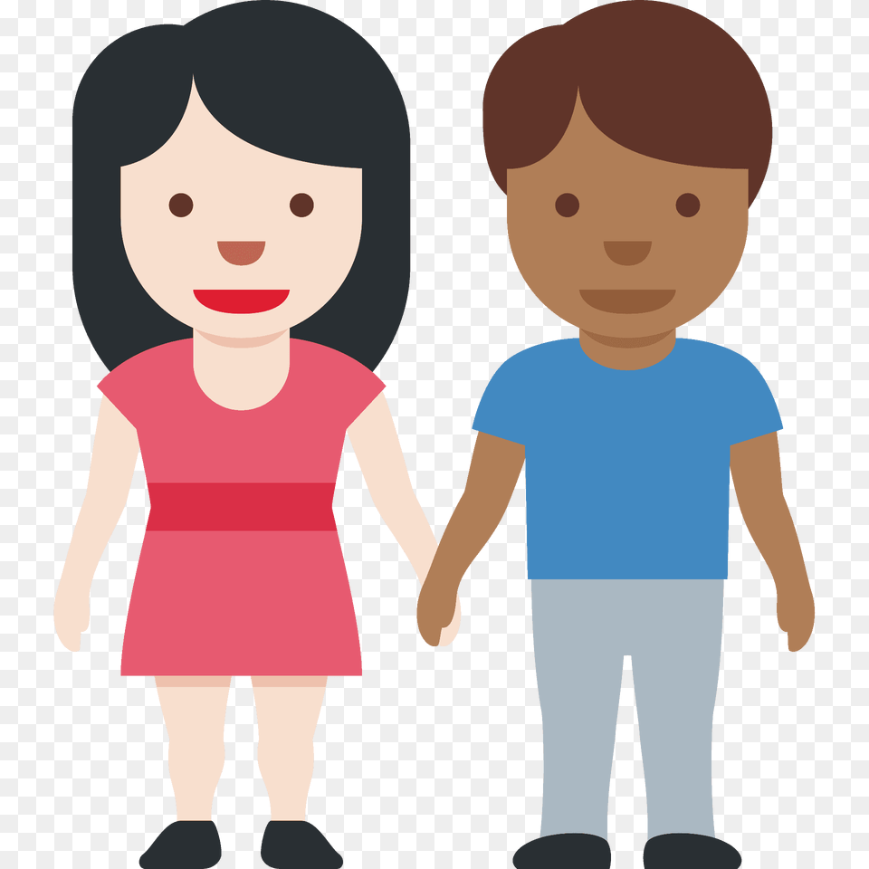 Woman And Man Holding Hands Emoji Clipart, T-shirt, Clothing, Person, Baby Free Png