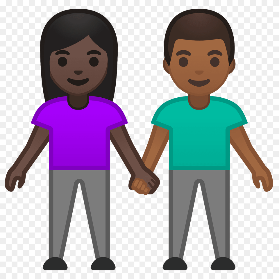 Woman And Man Holding Hands Emoji Clipart, Clothing, T-shirt, Person, Face Free Png Download