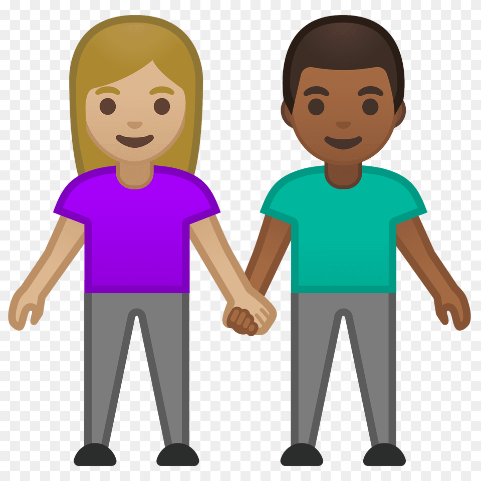 Woman And Man Holding Hands Emoji Clipart, Clothing, T-shirt, Person, Face Free Png Download