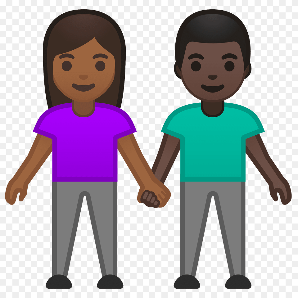 Woman And Man Holding Hands Emoji Clipart, Clothing, T-shirt, Person, Face Free Png Download