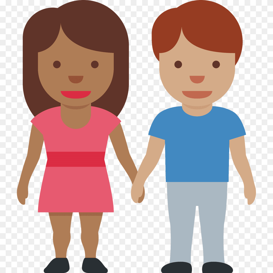 Woman And Man Holding Hands Emoji Clipart, Clothing, T-shirt, Person, Face Free Transparent Png