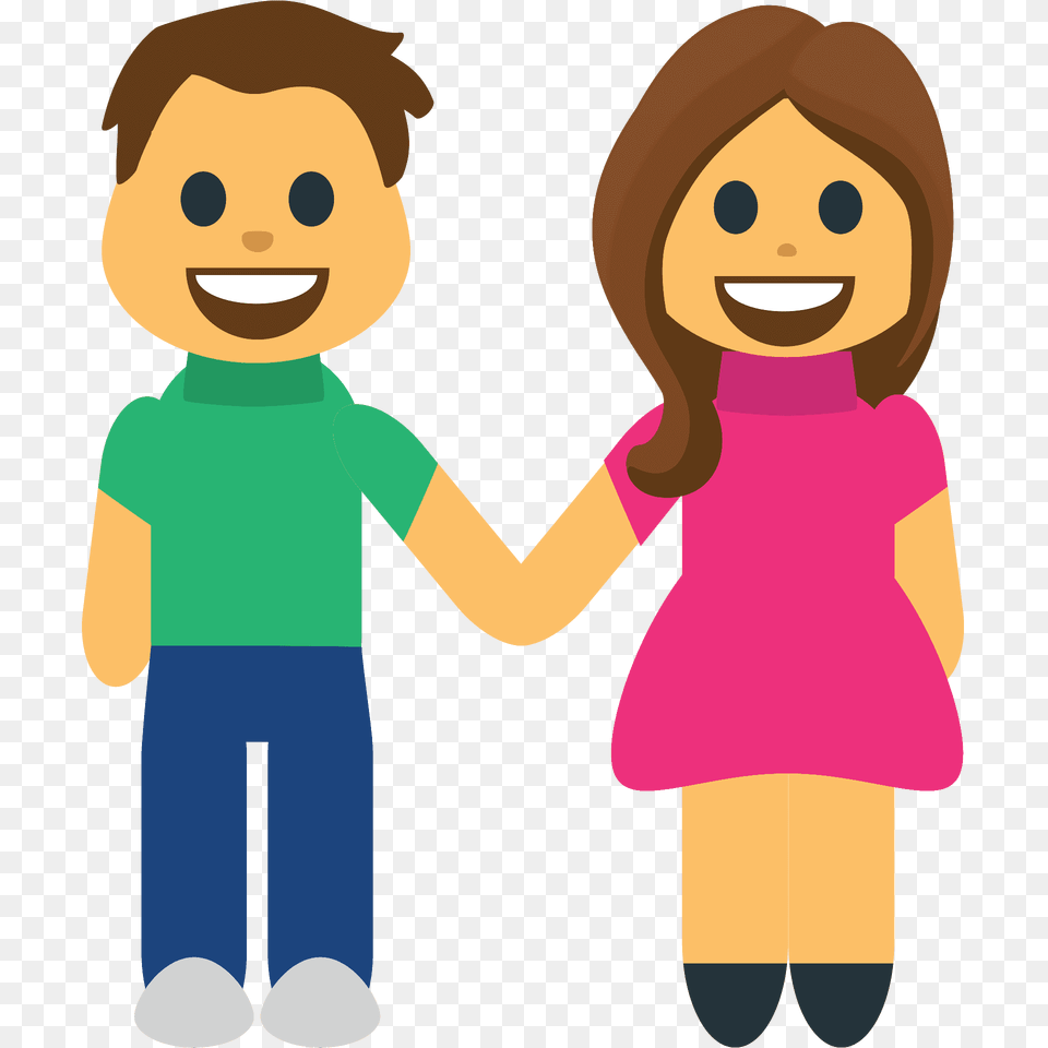 Woman And Man Holding Hands Emoji Clipart, Baby, Person, Face, Head Free Png Download