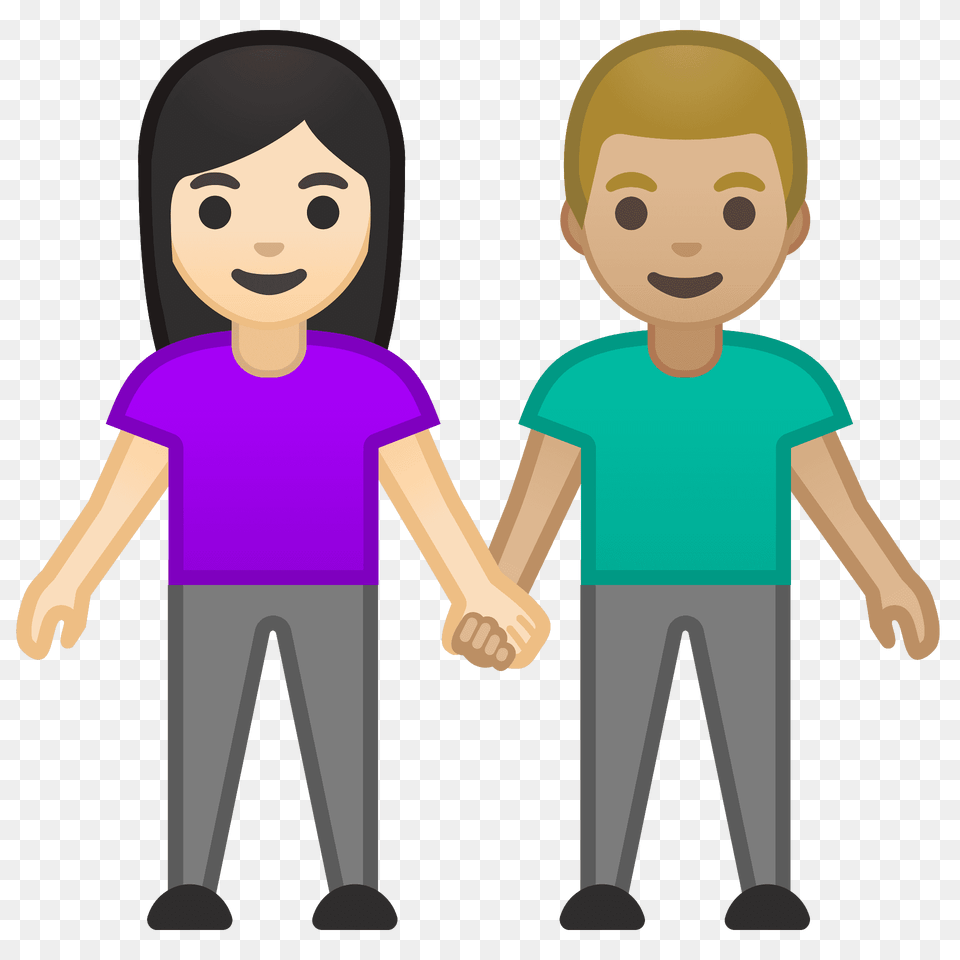 Woman And Man Holding Hands Emoji Clipart, Clothing, T-shirt, Person, Face Free Transparent Png