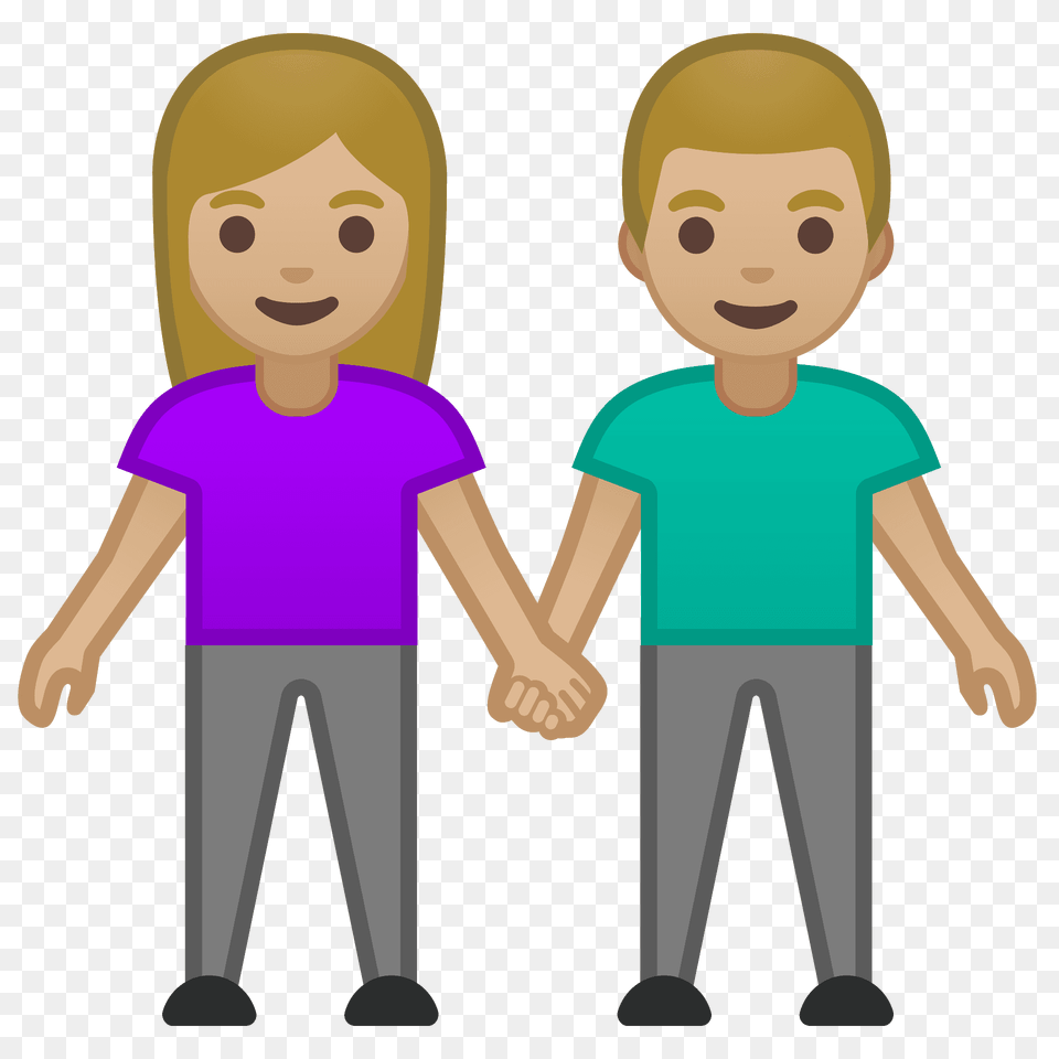 Woman And Man Holding Hands Emoji Clipart, Clothing, T-shirt, Person, Face Free Png