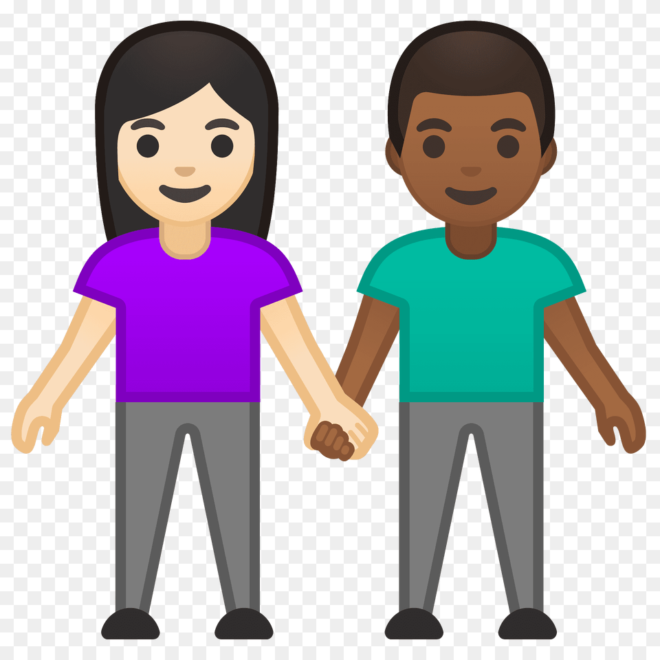 Woman And Man Holding Hands Emoji Clipart, Clothing, T-shirt, Person, Face Free Transparent Png