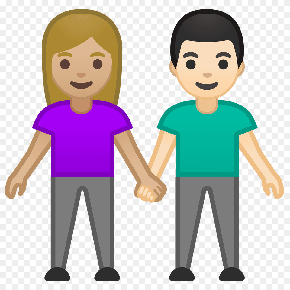 Woman And Man Holding Hands Emoji Clipart, Clothing, T-shirt, Baby, Person Free Png