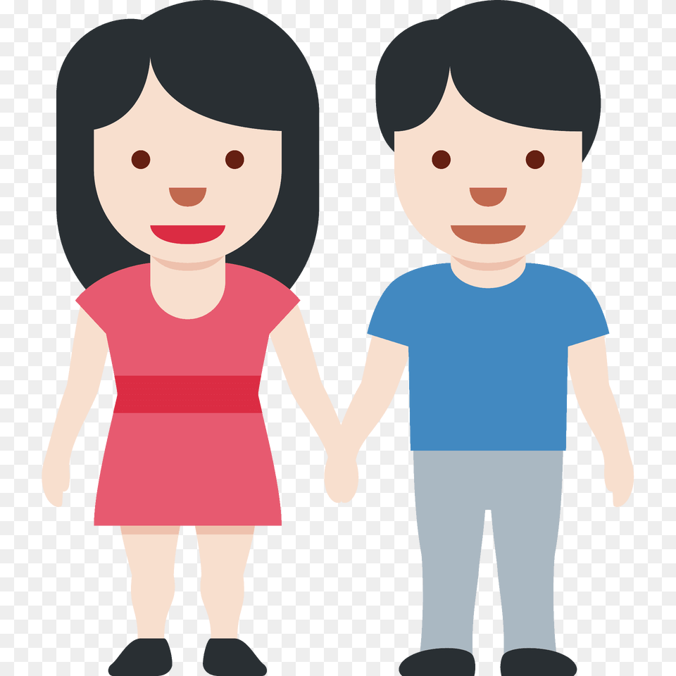 Woman And Man Holding Hands Emoji Clipart, T-shirt, Clothing, Person, Baby Free Png Download