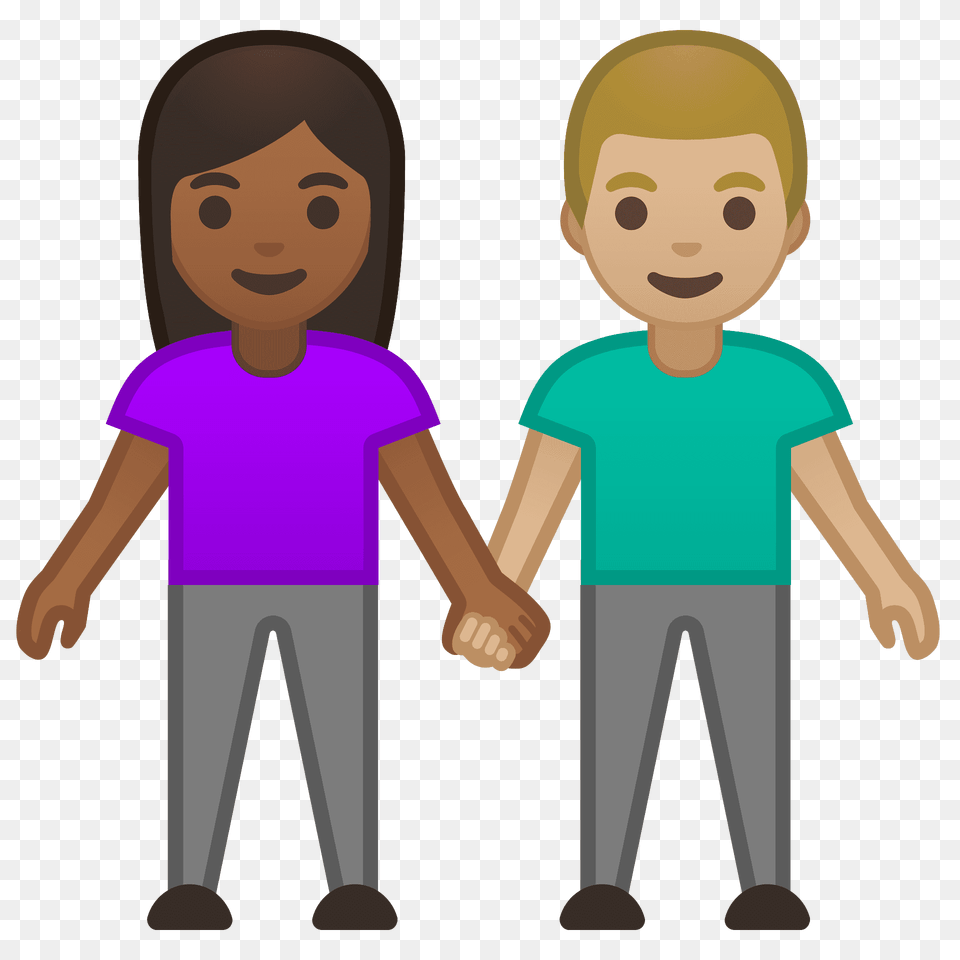 Woman And Man Holding Hands Emoji Clipart, Clothing, T-shirt, Person, Face Free Png