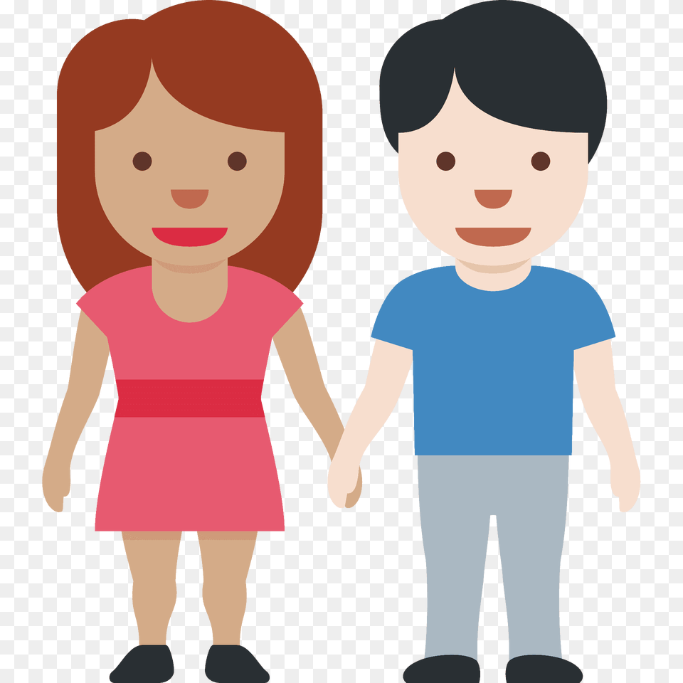 Woman And Man Holding Hands Emoji Clipart, T-shirt, Clothing, Person, Baby Free Png