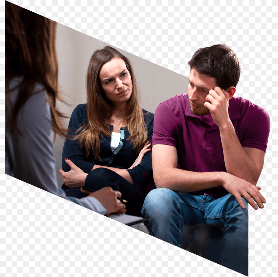 Woman And Man Seated Beside Each Other On A Couch Communicate With Family, Adult, Female, Person, Face Png