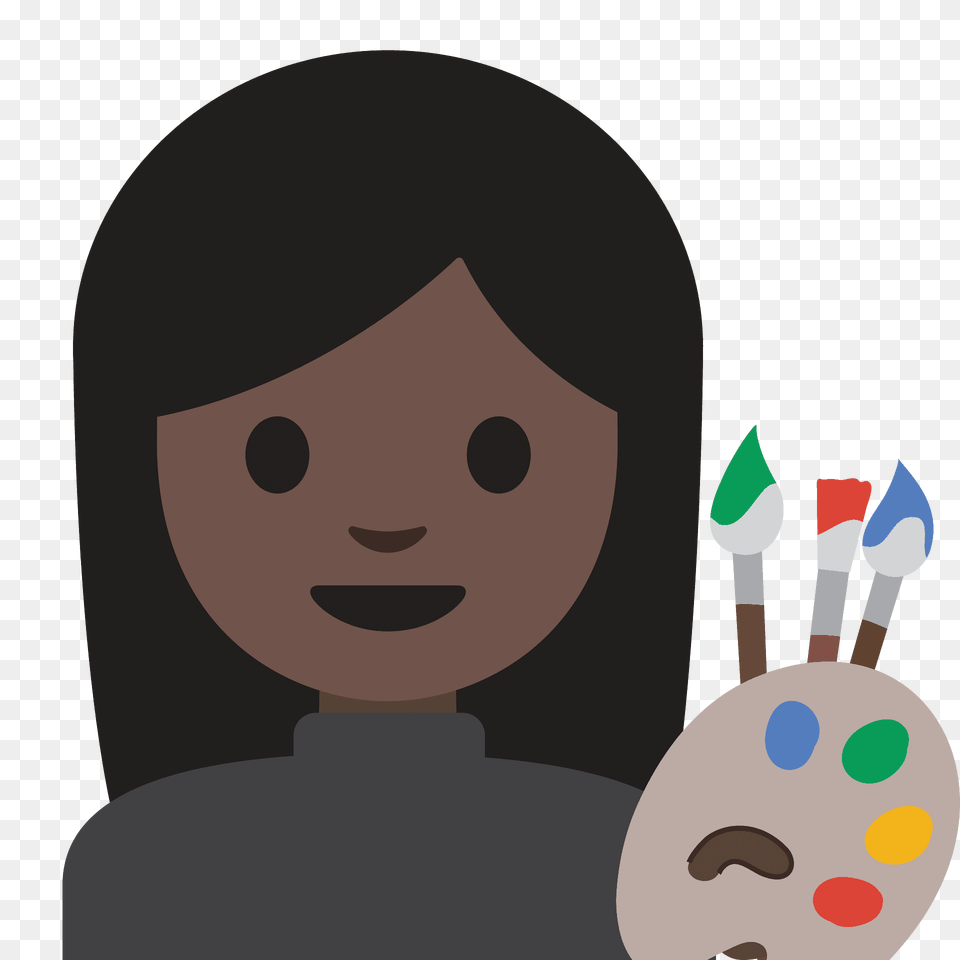 Woman Artist Emoji Clipart, Brush, Device, Tool, Face Png Image