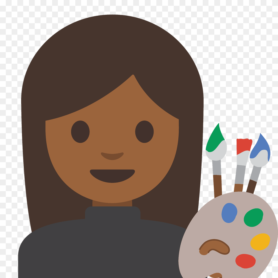 Woman Artist Emoji Clipart, Brush, Device, Tool, Person Png Image