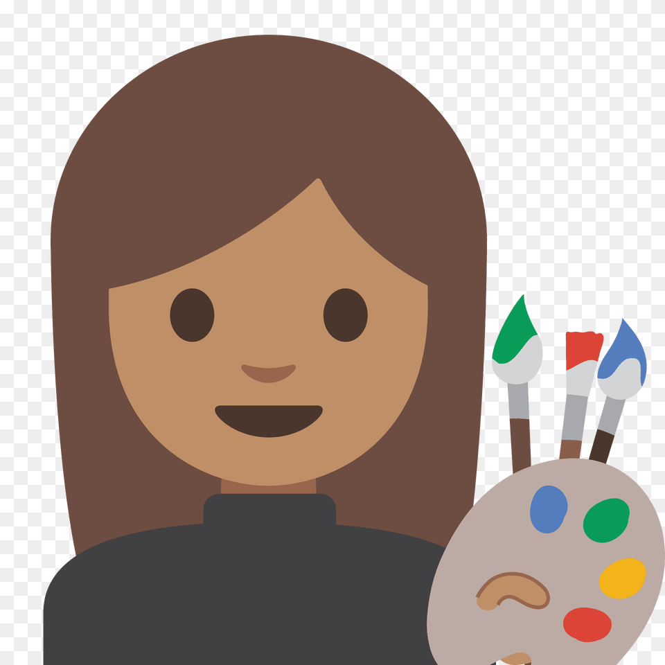 Woman Artist Emoji Clipart, Brush, Device, Tool, Face Free Transparent Png