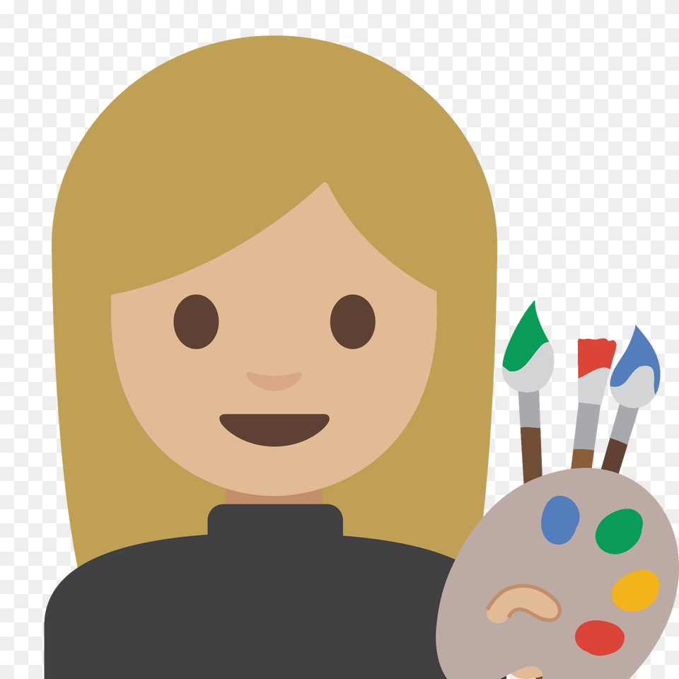 Woman Artist Emoji Clipart, Brush, Device, Tool, Face Free Png Download