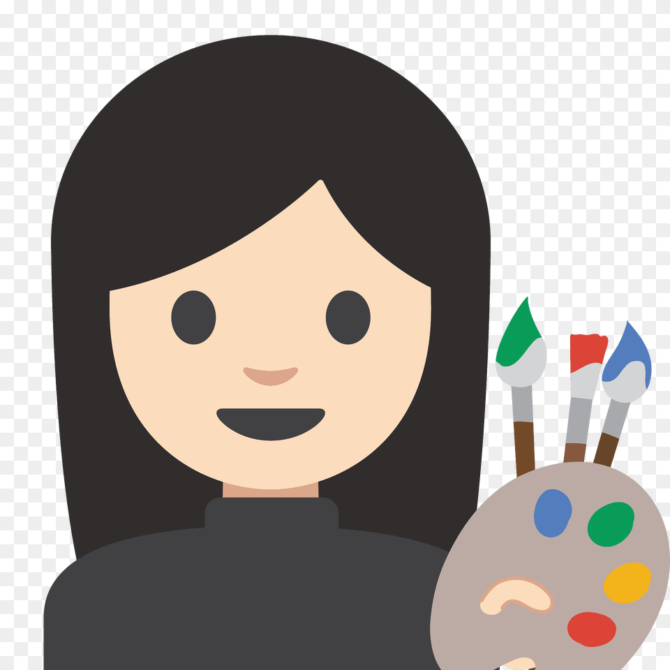 Woman Artist Emoji Clipart, Brush, Device, Tool, Face Png Image