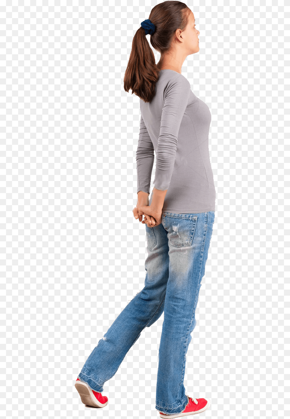 Woman Back View Download Woman Standing Back, Adult, Sleeve, Person, Pants Free Transparent Png