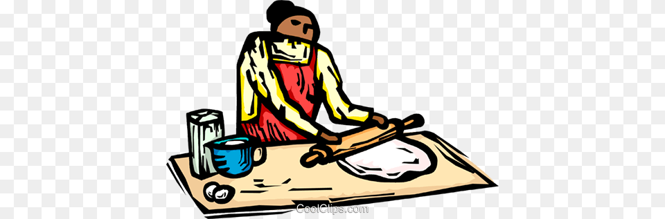 Woman Baking With A Rolling Pin Royalty Vector Clip Art, Cleaning, Person, Washing, Man Free Png