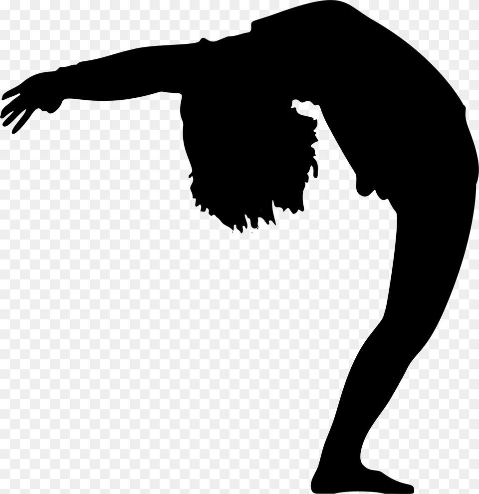 Woman Bending Over Backwards Silhouette Bending Over Backwards Silhouette, Gray Free Png Download