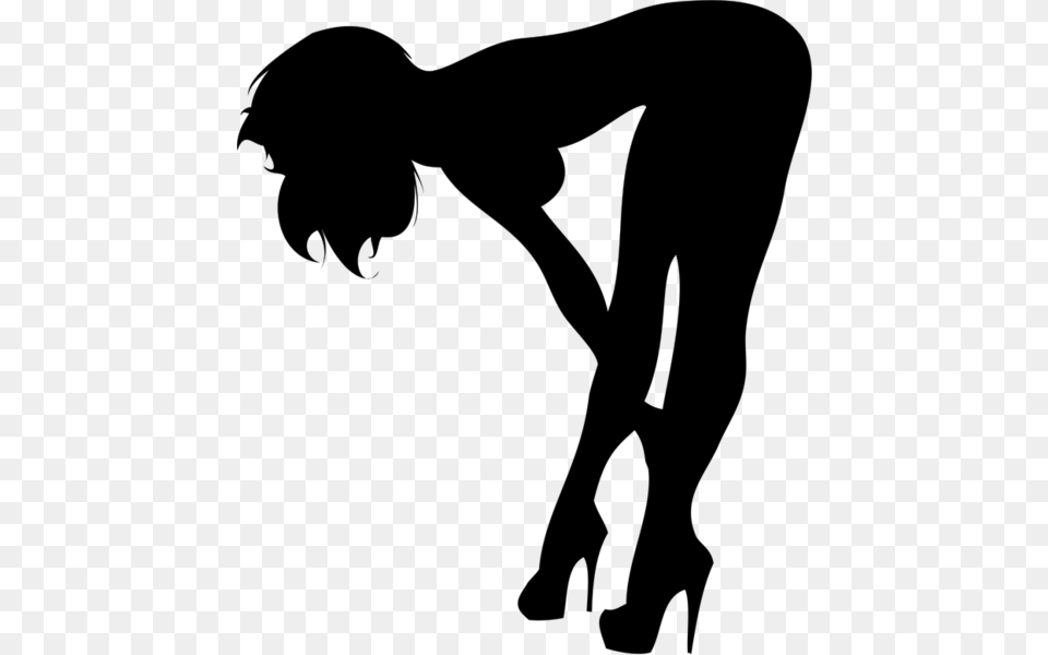 Woman Bending Over Silhouette, Stencil Free Png Download