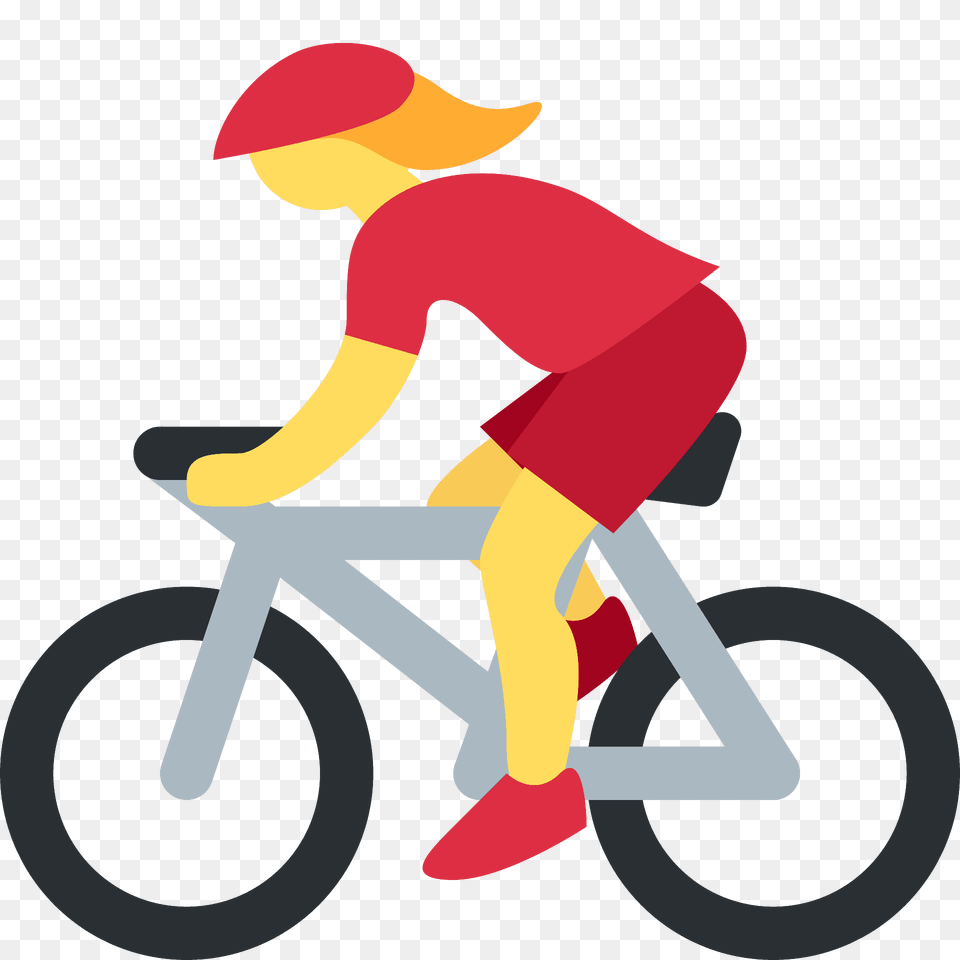 Woman Biking Emoji Clipart, Bicycle, Transportation, Vehicle, Person Free Transparent Png