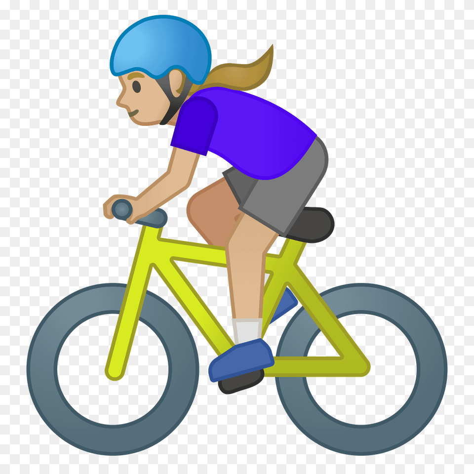 Woman Biking Emoji Clipart, Person, Face, Head Free Png Download