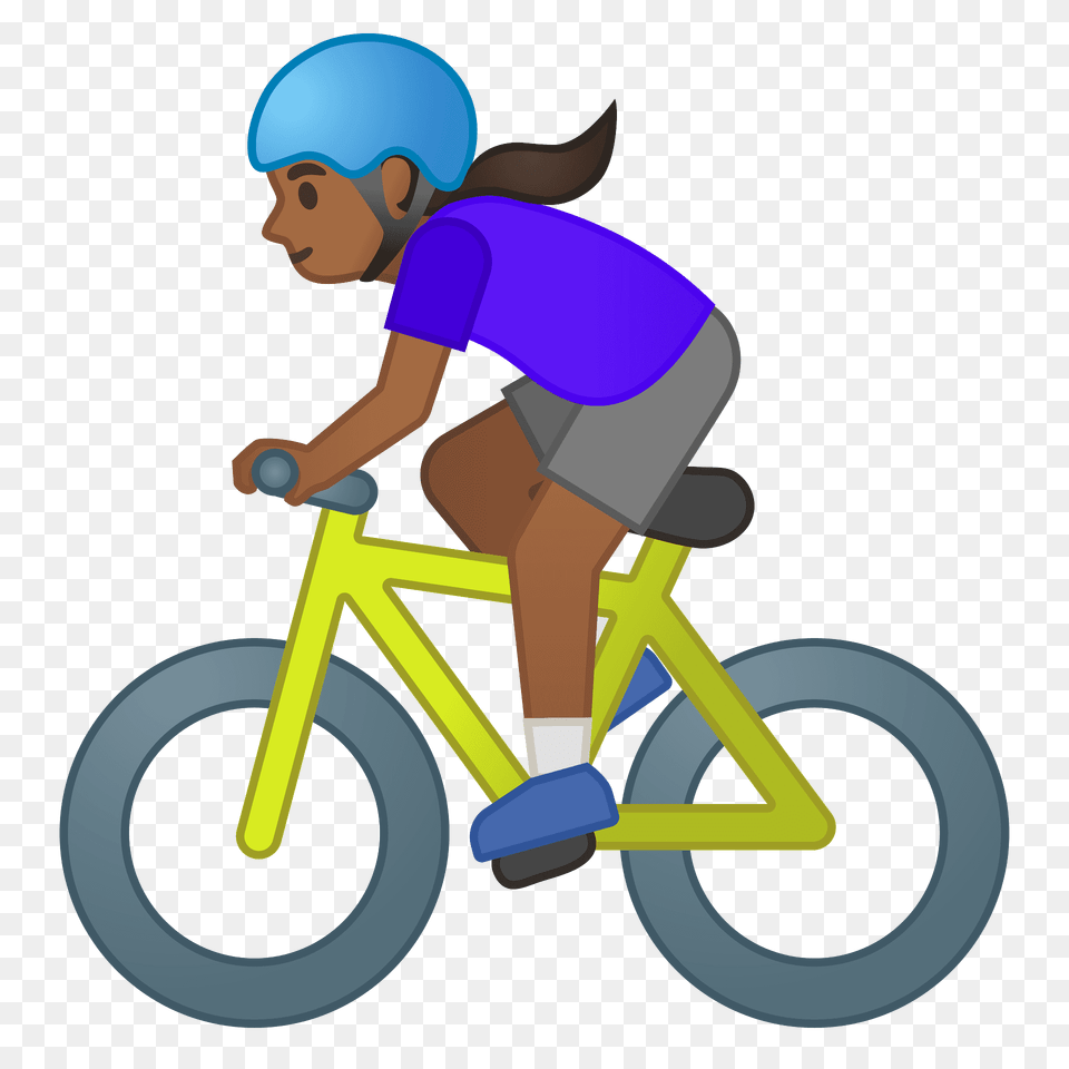 Woman Biking Emoji Clipart, Person, Face, Head Png Image