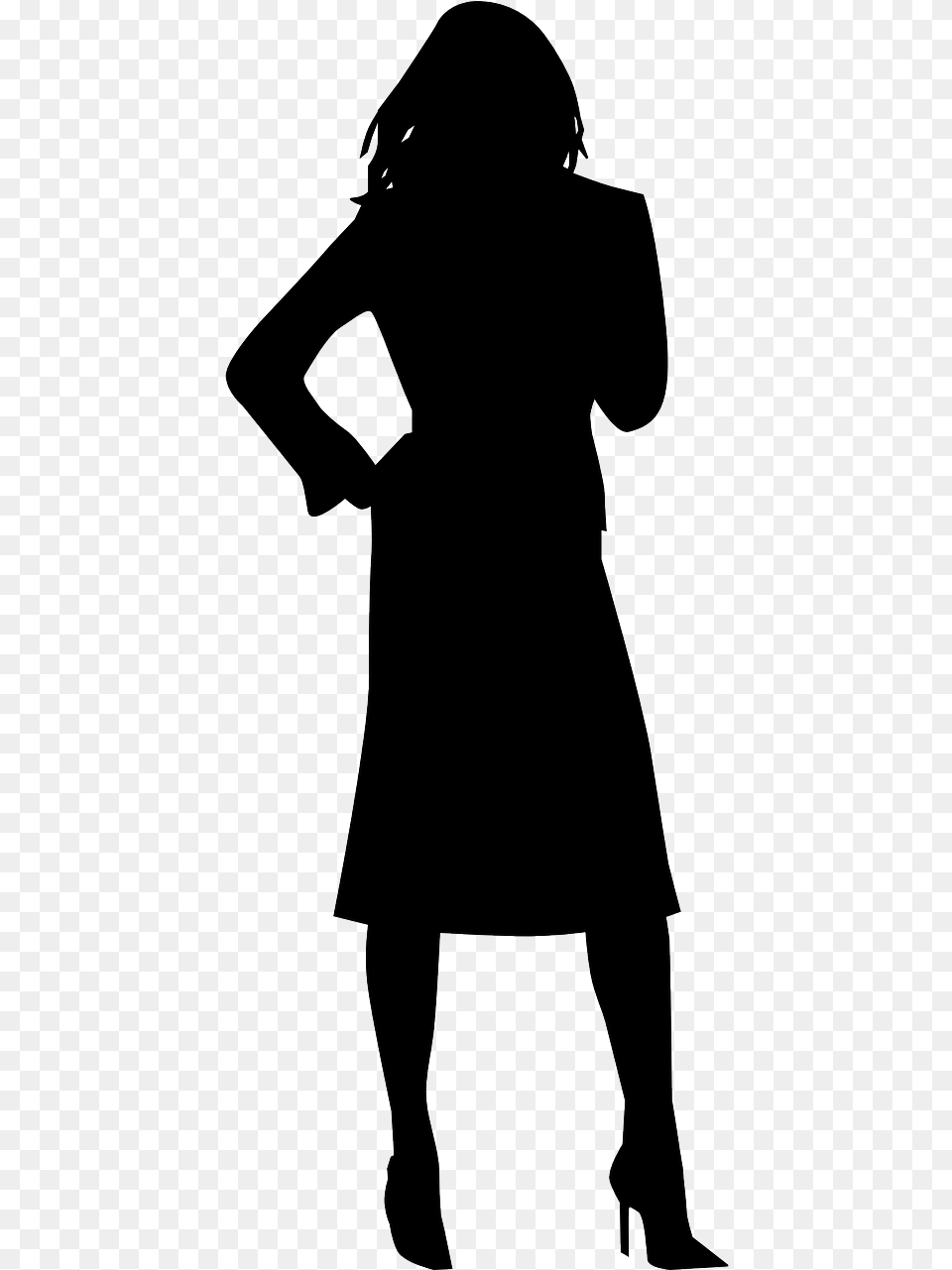 Woman Black Clipart, Clothing, Coat, Silhouette, Adult Png Image