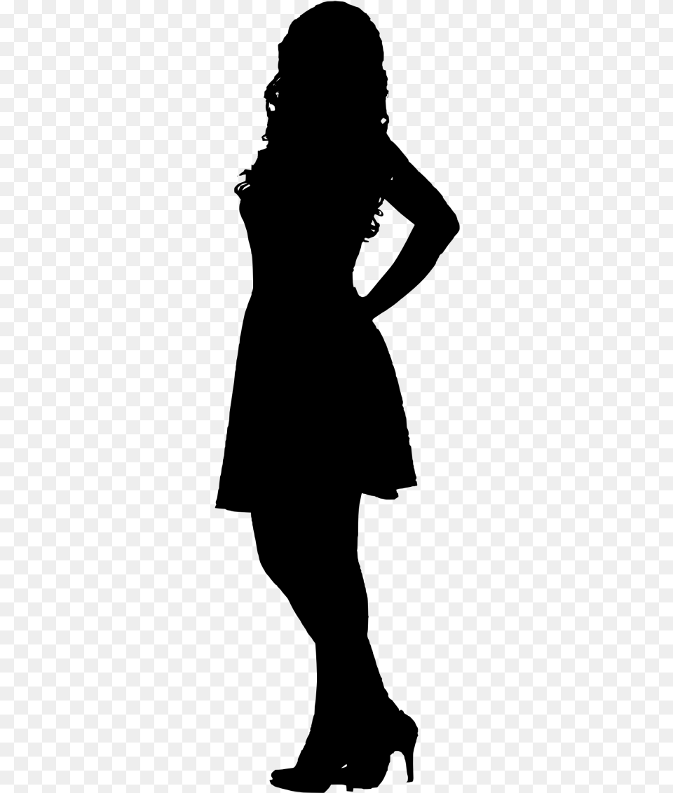 Woman Black Silhouette, Gray Png